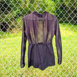 🖤Black striped romper